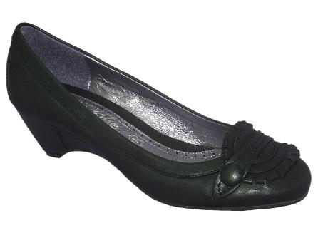 Zapato negro tacón-cuña para señora de la casa Lola blue.Ref:29d551