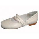 Zapato de comunión Flor Napa Nácar Crema para niña de la casa I Love Coper.Ref:3366