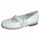 Zapato de comunión Flor Napa Blanco para niña de la casa I Love Coper.Ref:3032